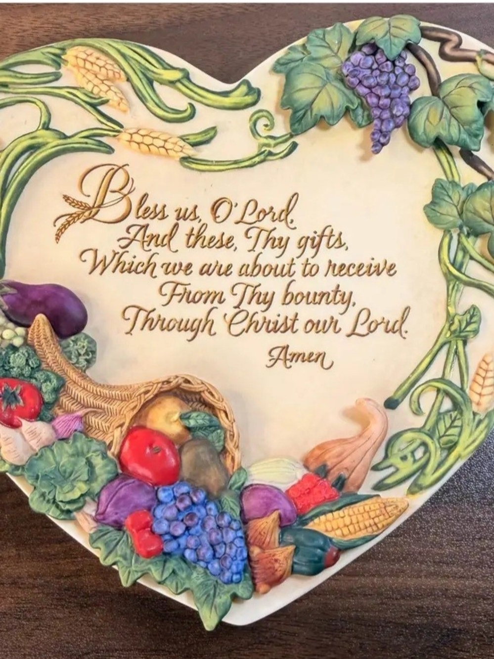 The Bradford Exchange Heart Plaque in Purple, Green, Red, Blue Gold Cottagecore